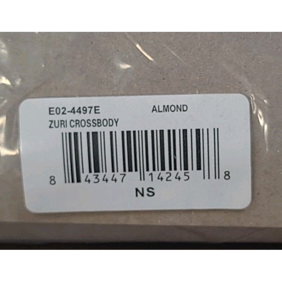 NWT Bebe Zuri Crossbody Purse Bag Almond Color Gold Logo Women's Small E02-4497E - Picture 2 of 11